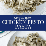 2 different pictures of a bowl of pasta with parmesan cheese