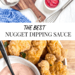 chicken tenders with a bowl of dipping sauce