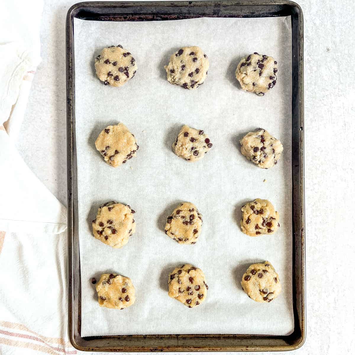 Almond Flour Chocolate Chip Cookies dough balls