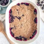 Blackberry Cobbler baked close up