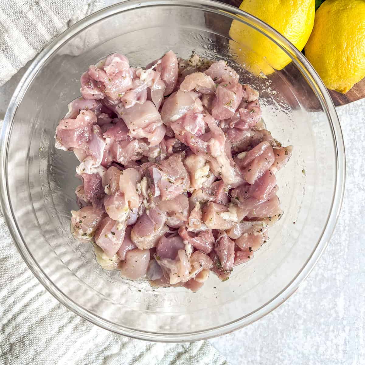 IP Greek Chicken & Rice pieces of chicken