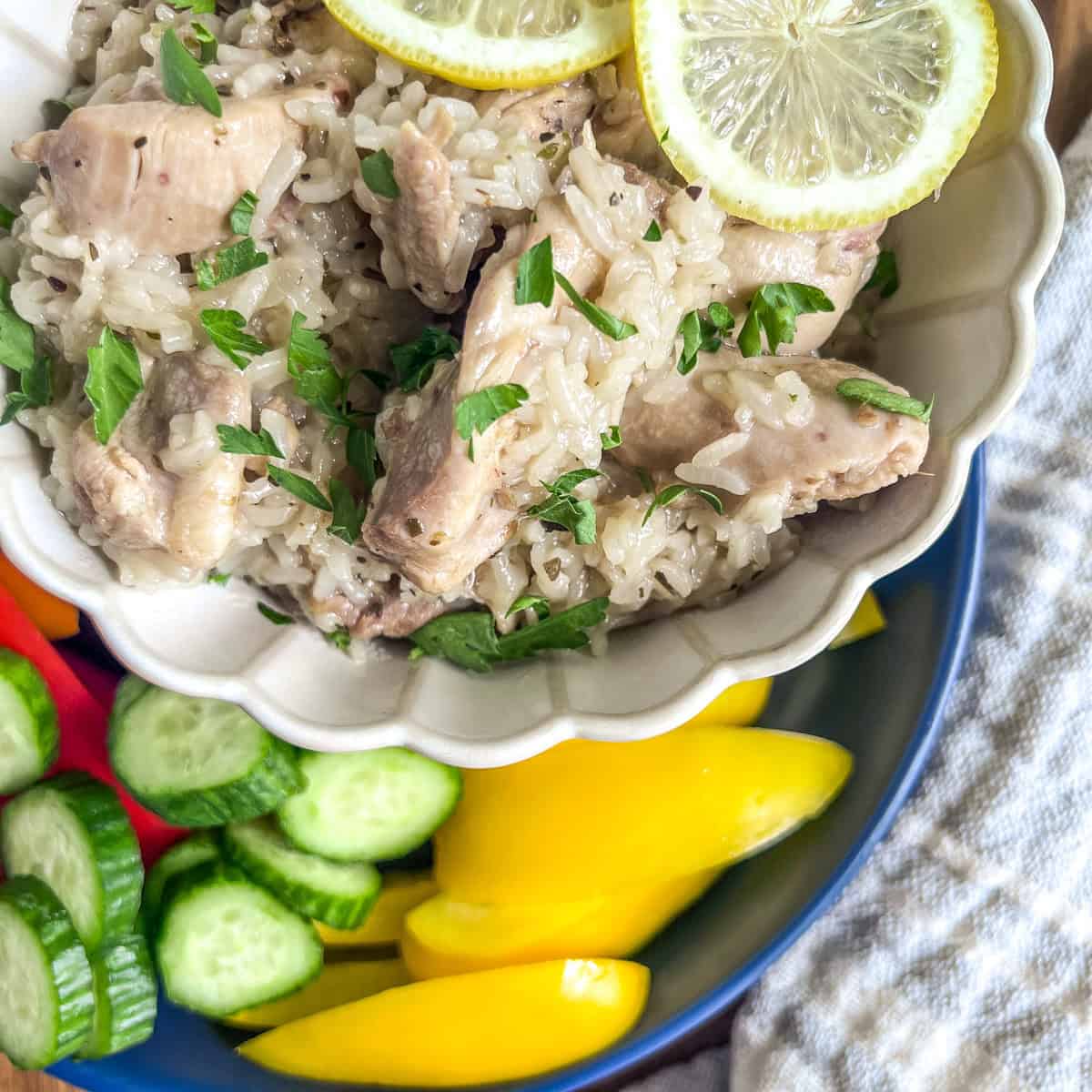 Instant Pot Greek Chicken & Rice side angle