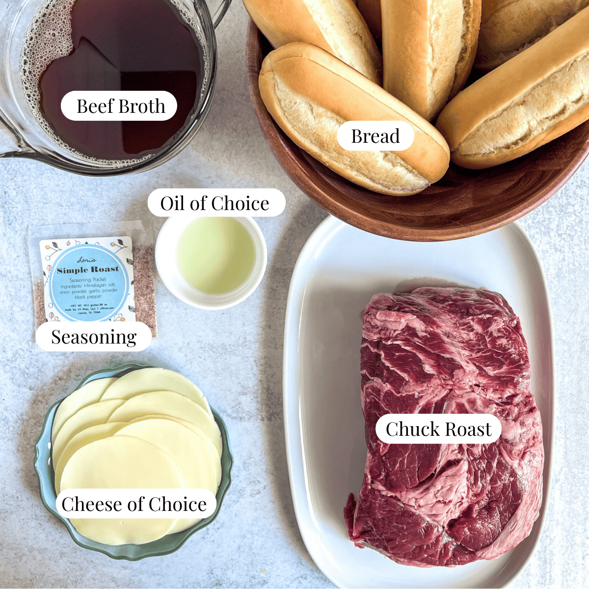Slow Cooker Pot Roast ingredients