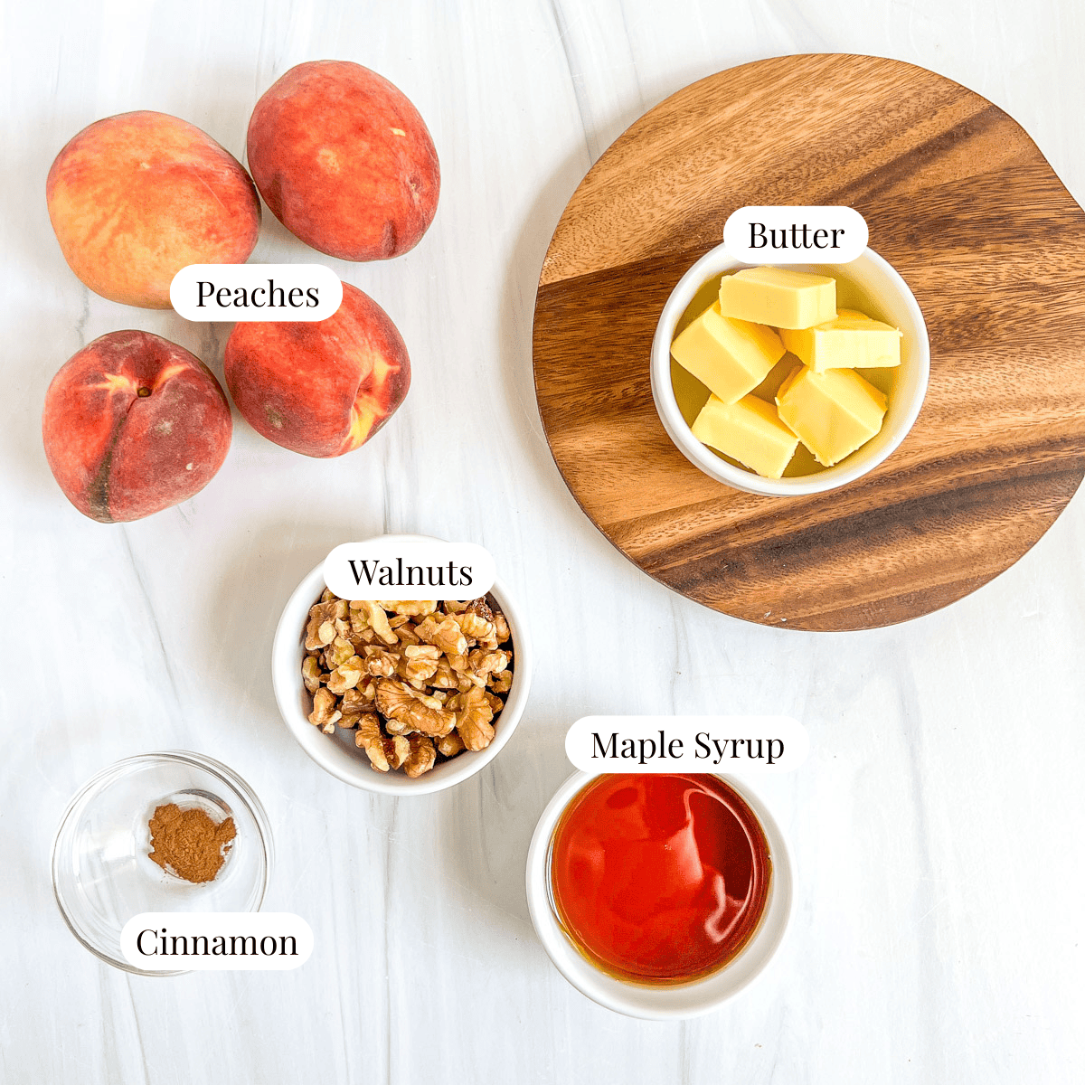 Baked Peaches ingredients labeled