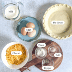 Square Ingredients for Easy Quiche