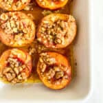 baked peaches with chopped nuts