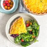 easy quiche recipe piece on a plate