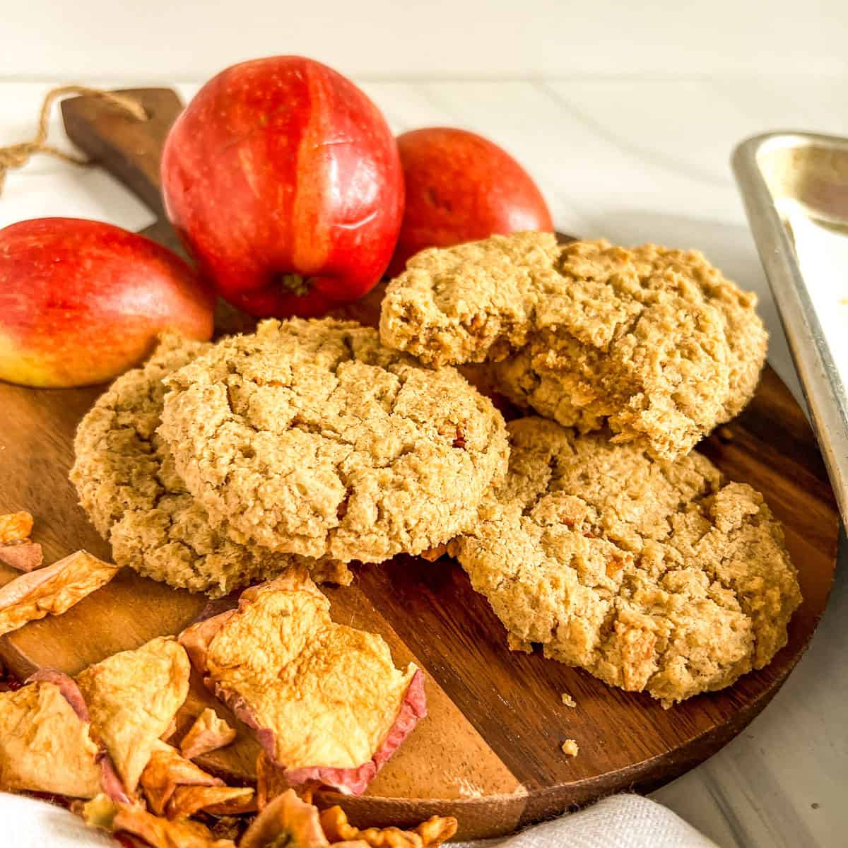 Apple Cookies baked stacked