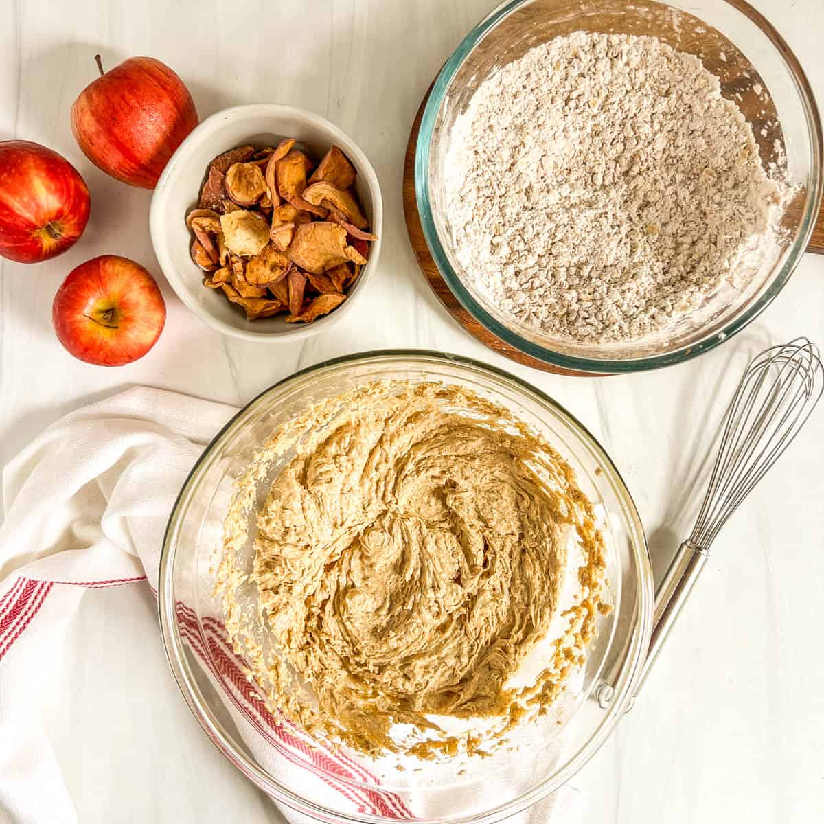 Apple Cookies dry ingredients and wet ingredients