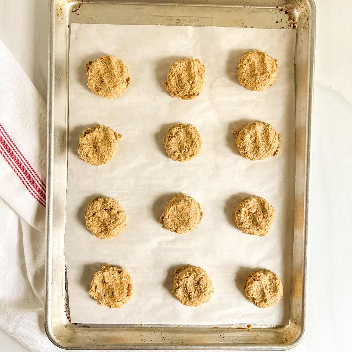 Apple Cookies on baking sheet