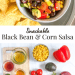 black bean and corn salsa ingredients and mixed in a bowl