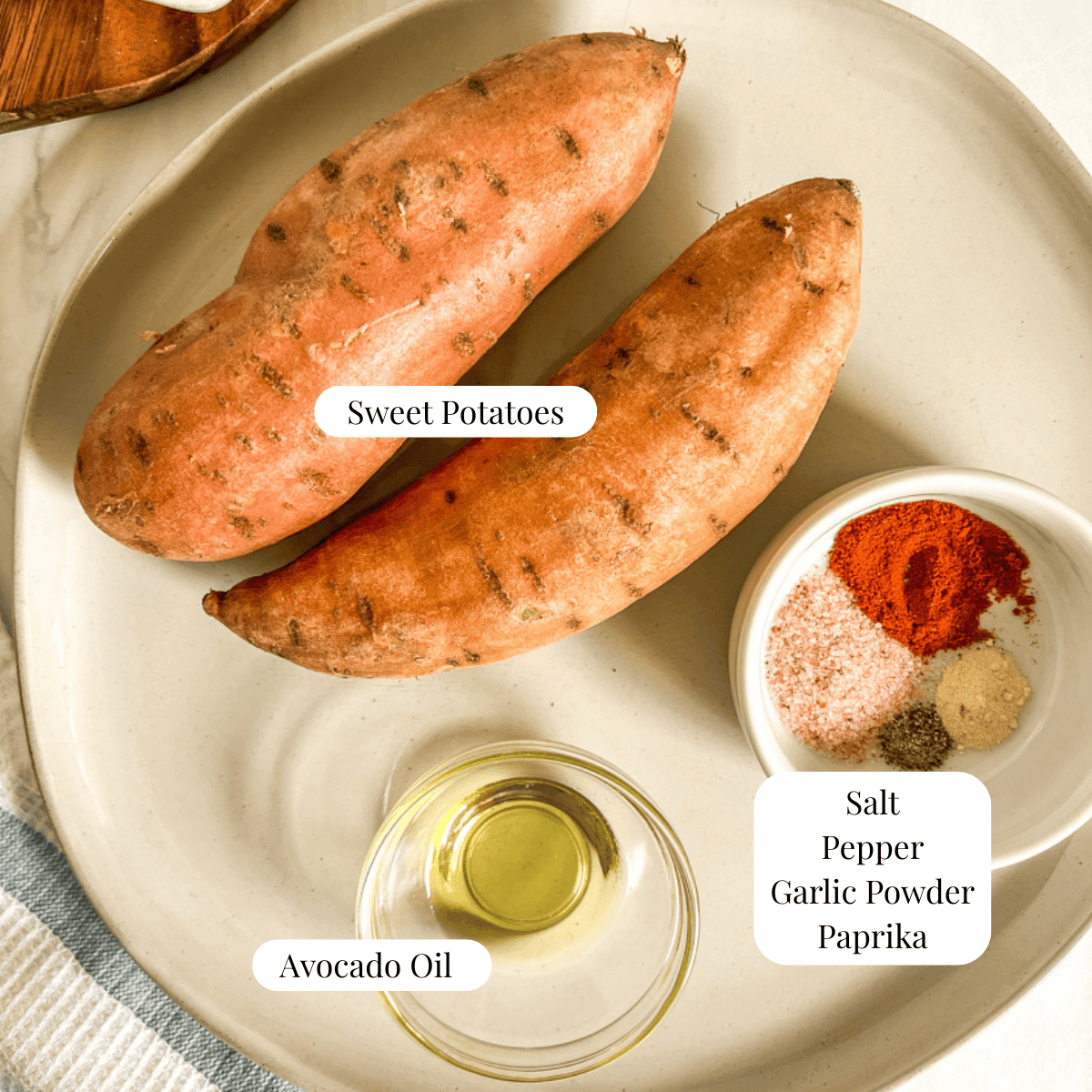 ingredients for sweet potato fries
