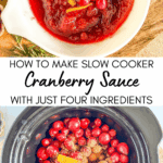 cranberry sauce cooked in a slow cooker
