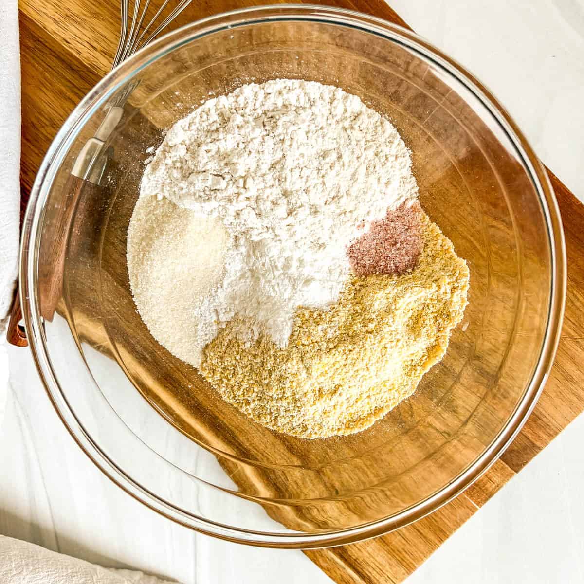 cornbread dry ingredients in a bowl