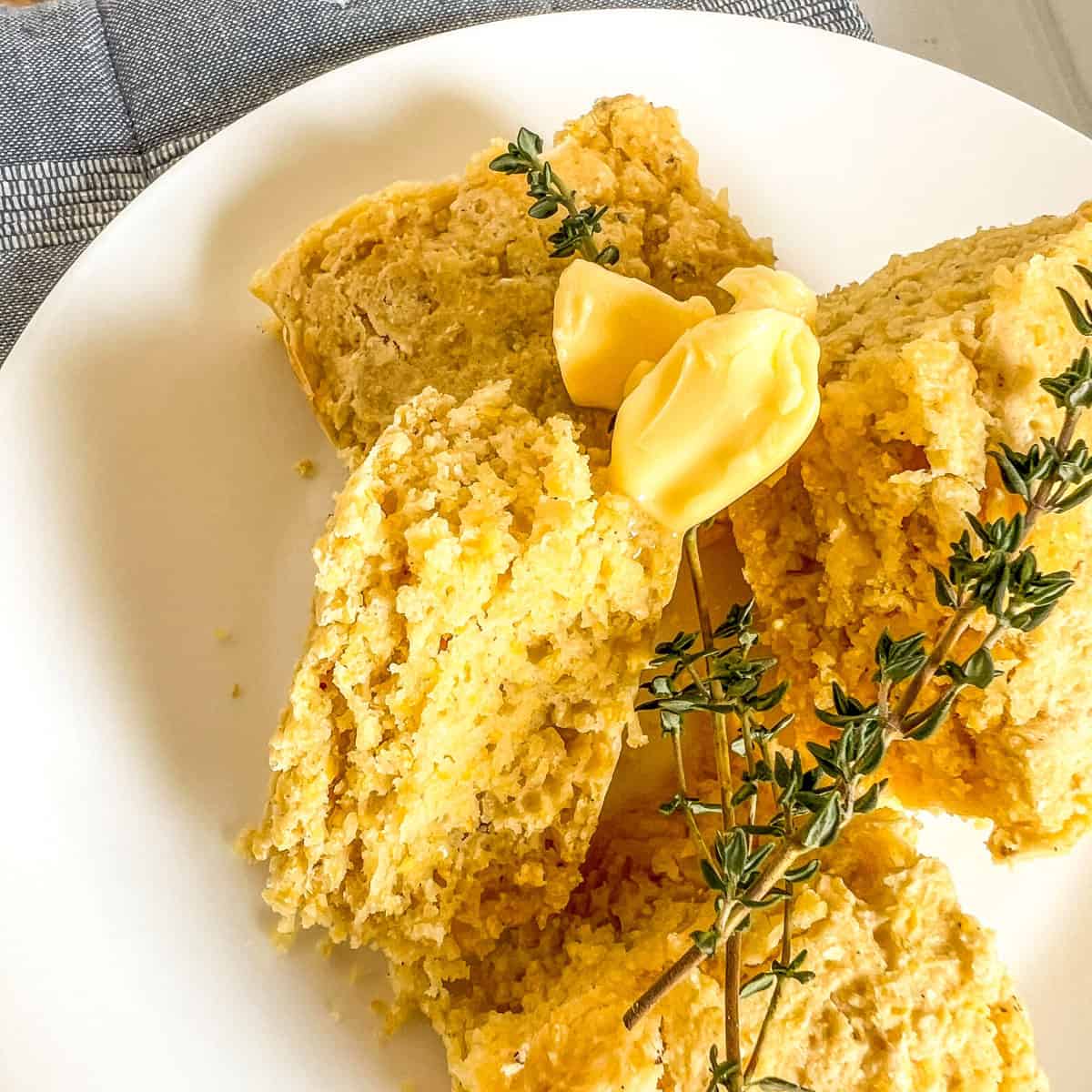 cornbread with butter on top