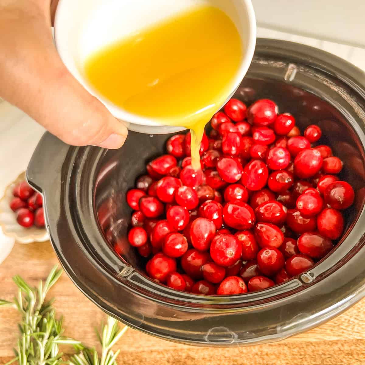cranberries with orange juice