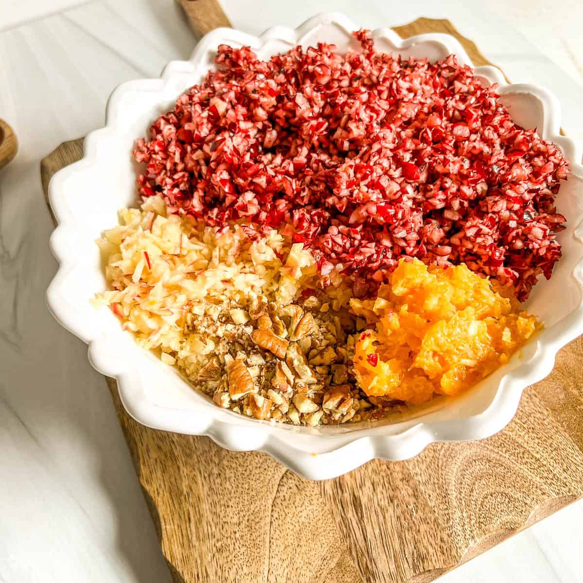 cranberry relish ingredients together in a bowl