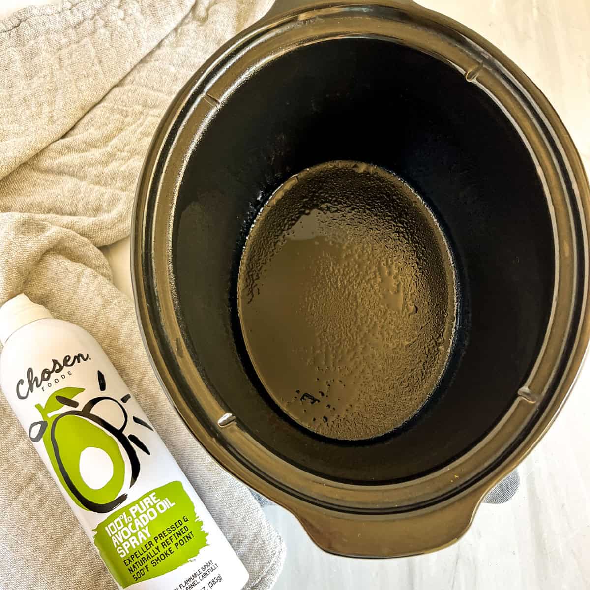 crock with avocado oil