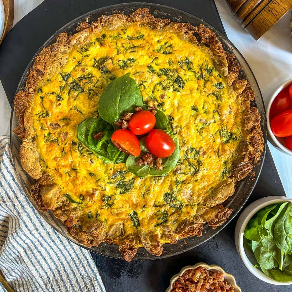 quiche with potato crust baked