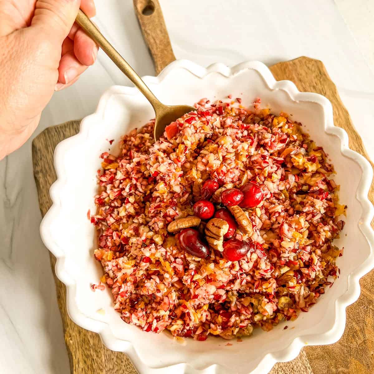 relish with gold spoon