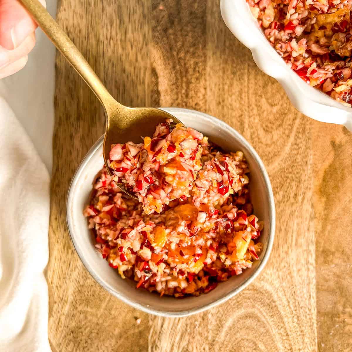 spoon of cranberry relish