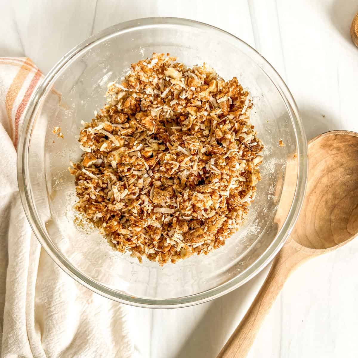 topping ingredients mixed in a bowl