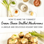 Cream cheese stuffed mushrooms baked and with ingfedients
