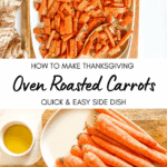 ingredients for oven roasted carrots and cooked carrots