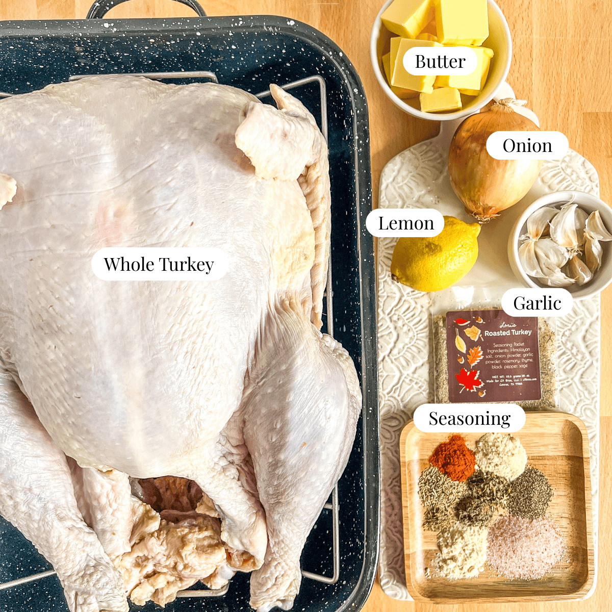ingredients for herb roasted turkey