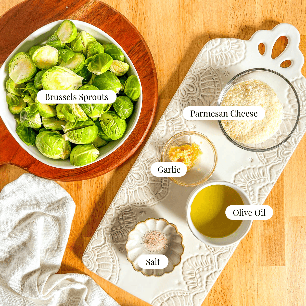 Ingredients for roasted brussels sprouts
