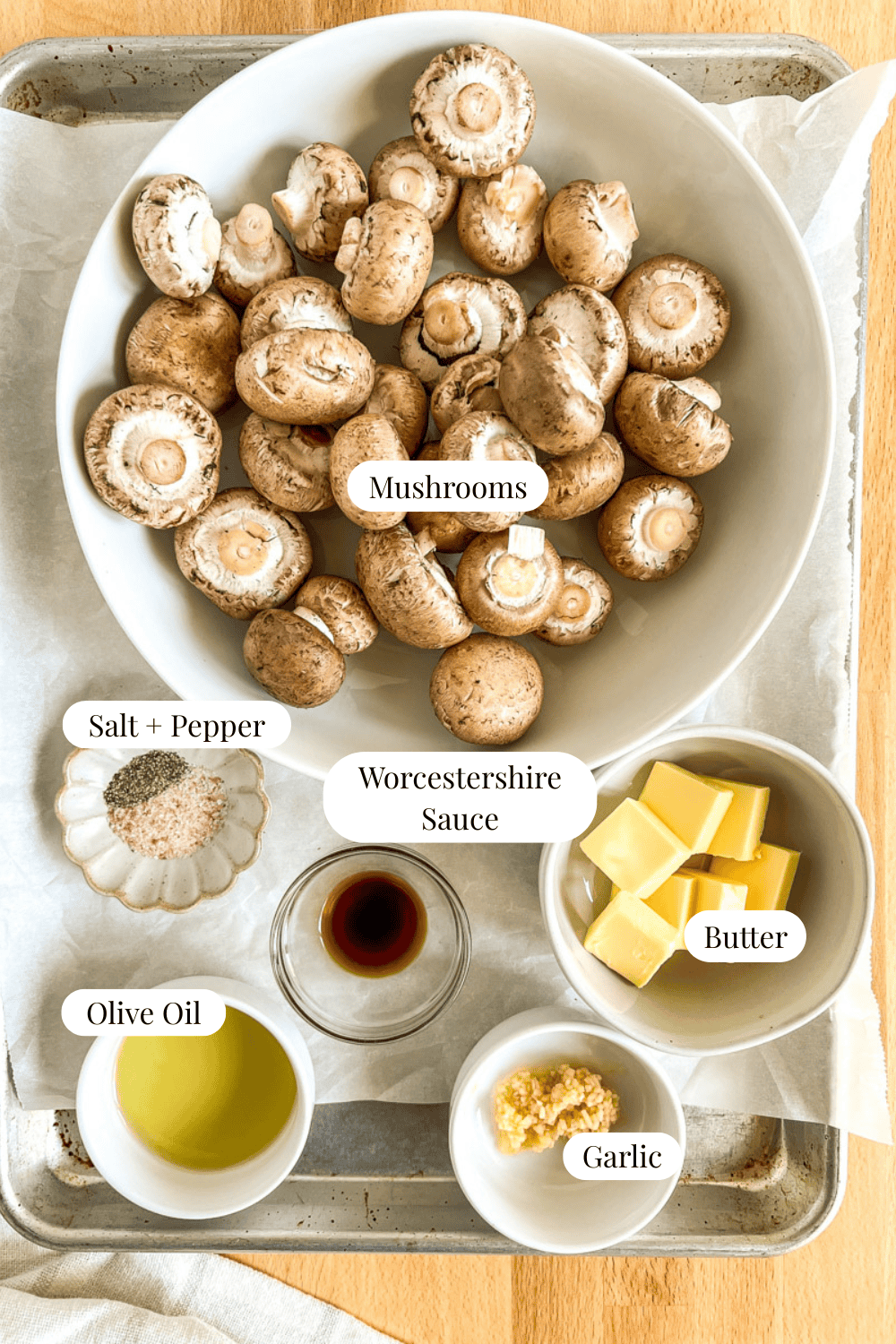 ingredients for roasted mushrooms