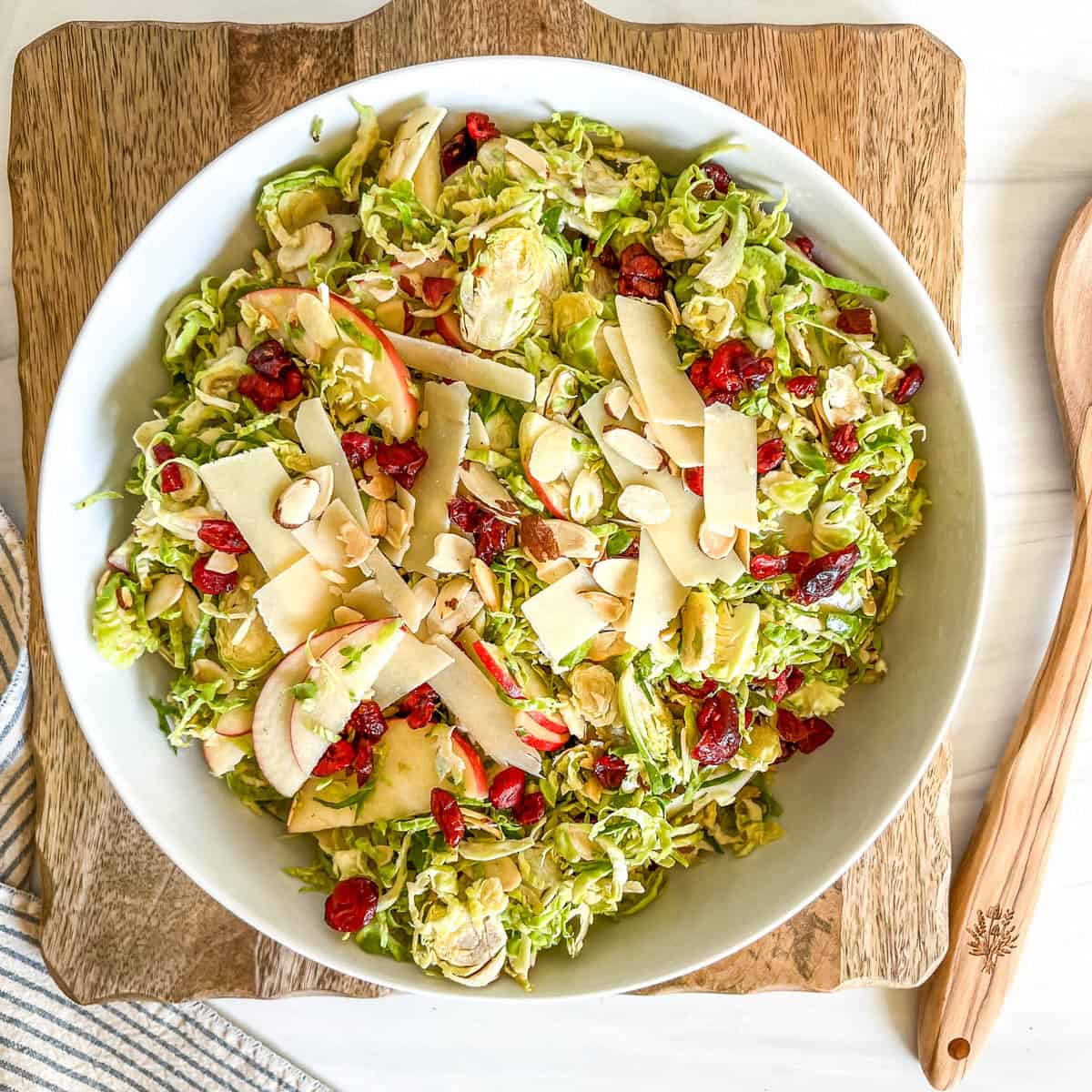 autumn salad in large white bowl