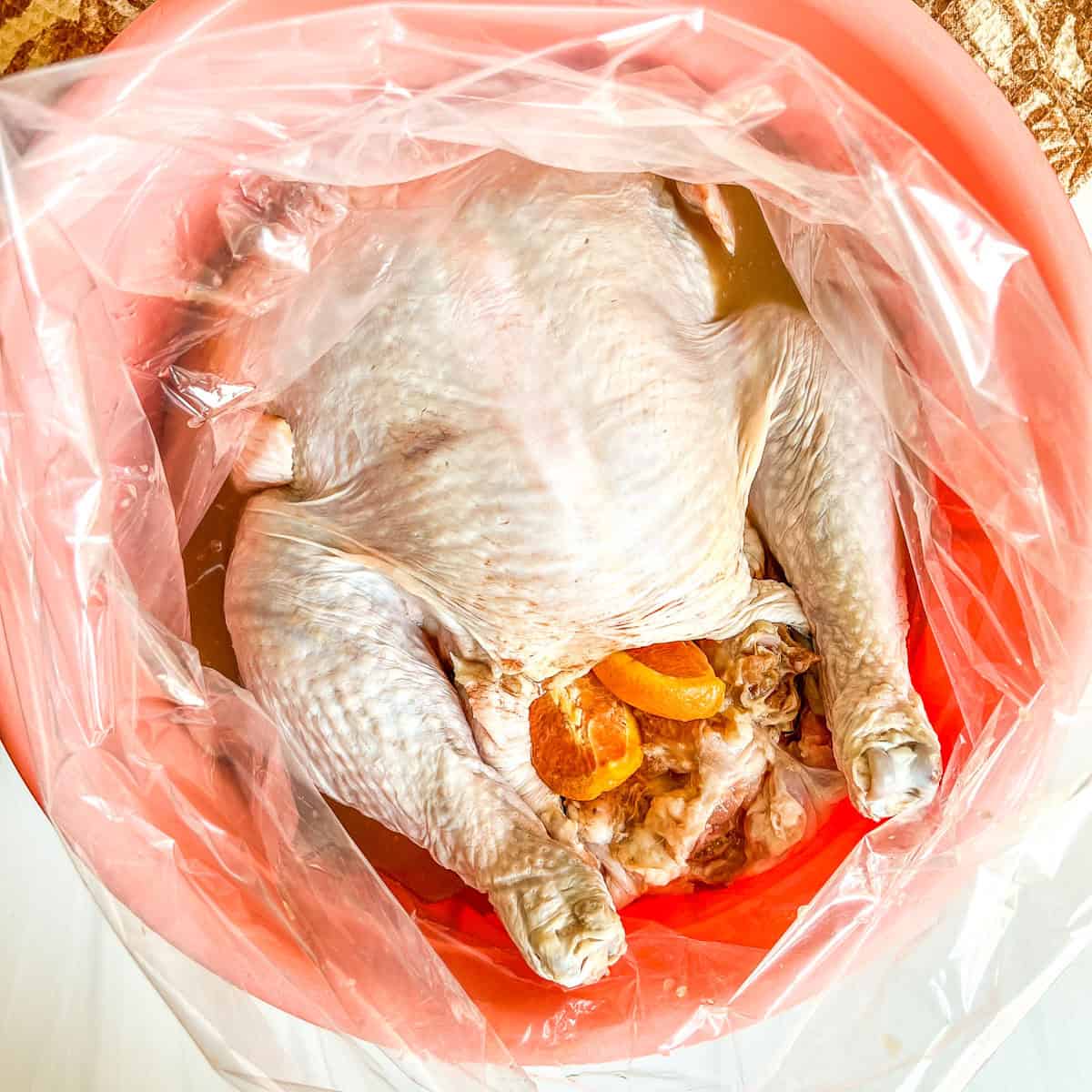 raw turkey with oranges 