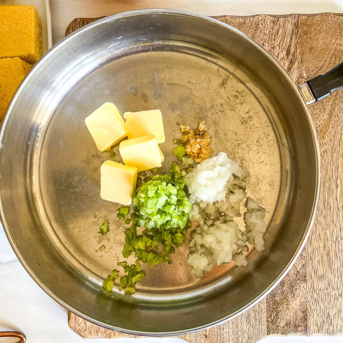 onions, celery, and butter in a skillet