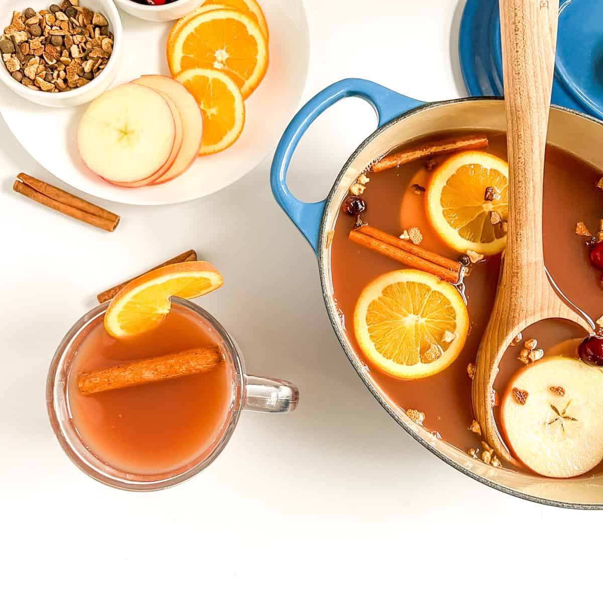 wassail in a cup and in a pot
