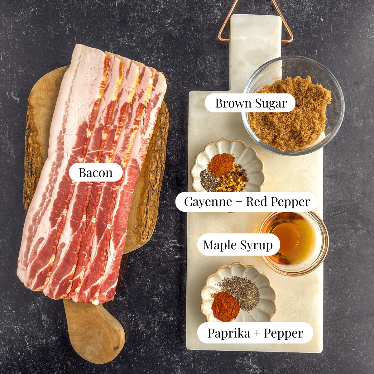 ingredients for sweet bacon