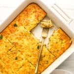 baking dish with egg casserole