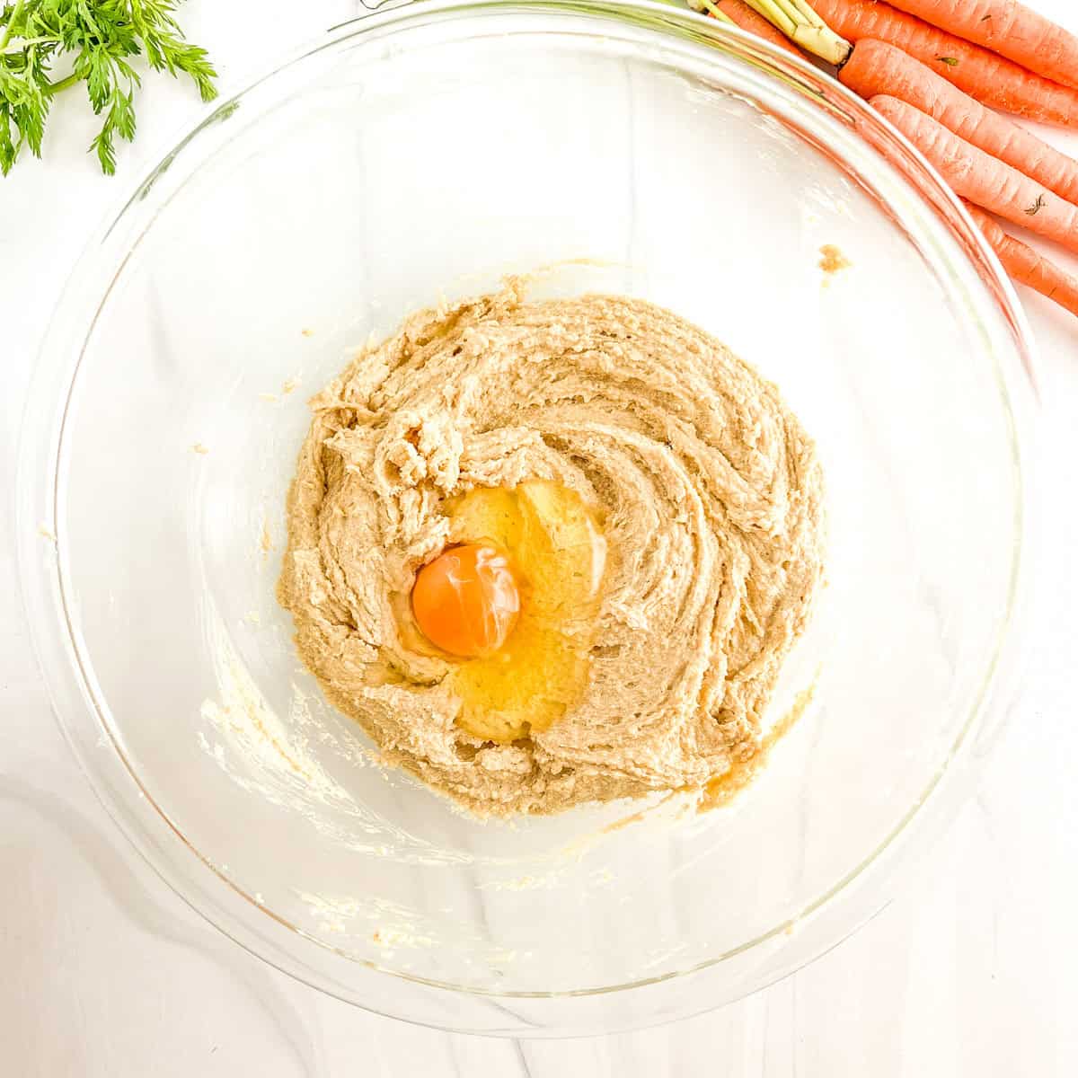 egg and batter in a bowl