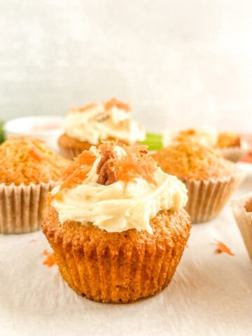 carrot cake muffin with icing