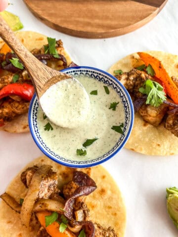 creamy jalapeno dip in a bowl