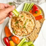 chicken dip with celery sticks